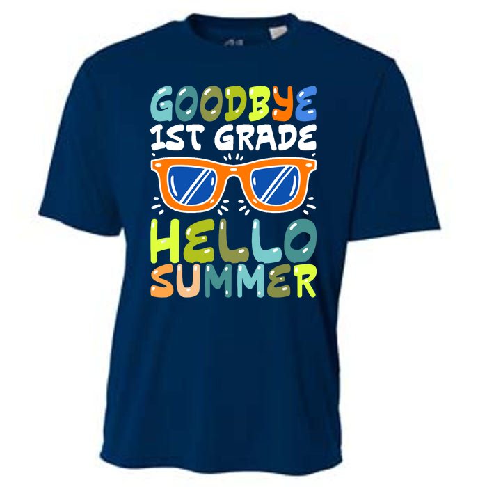 Goodbye 1st Grade Hello Summer Last Day Of School Boy Cooling Performance Crew T-Shirt