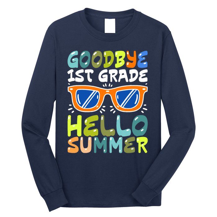 Goodbye 1st Grade Hello Summer Last Day Of School Boy Long Sleeve Shirt