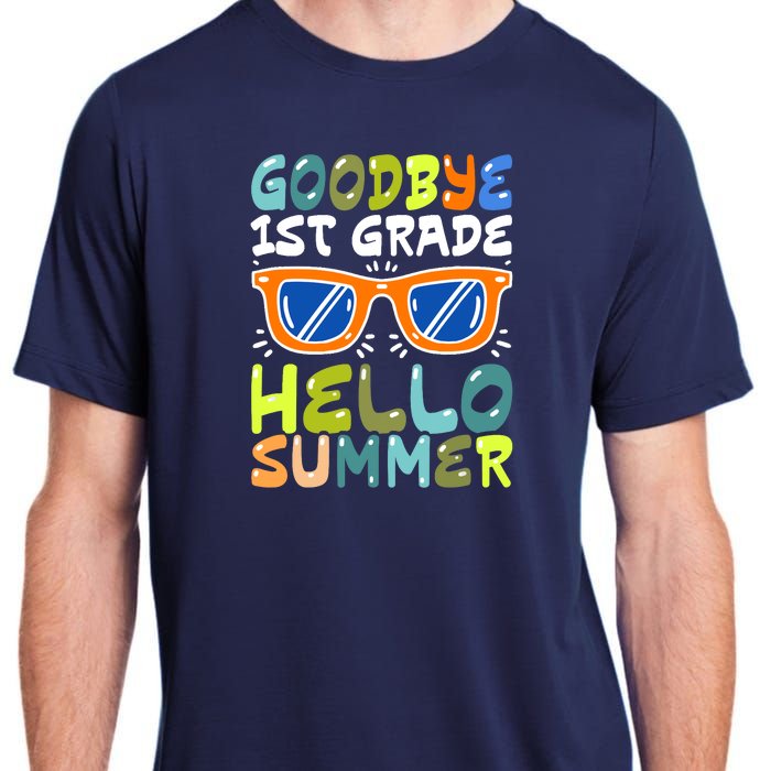 Goodbye 1st Grade Hello Summer Last Day Of School Boy Adult ChromaSoft Performance T-Shirt