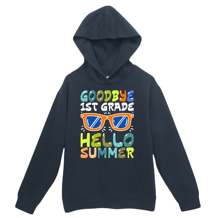 Goodbye 1st Grade Hello Summer Last Day Of School Boy Urban Pullover Hoodie