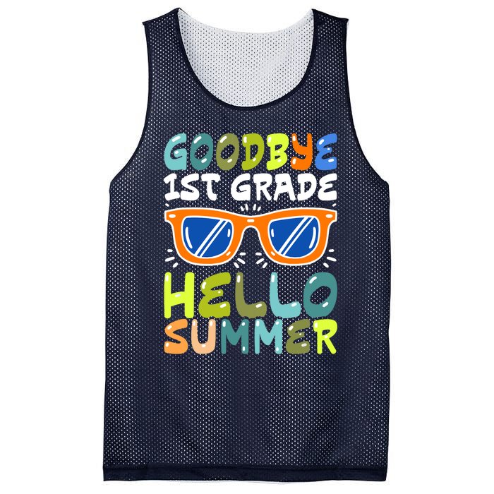 Goodbye 1st Grade Hello Summer Last Day Of School Boy Mesh Reversible Basketball Jersey Tank