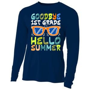 Goodbye 1st Grade Hello Summer Last Day Of School Boy Cooling Performance Long Sleeve Crew