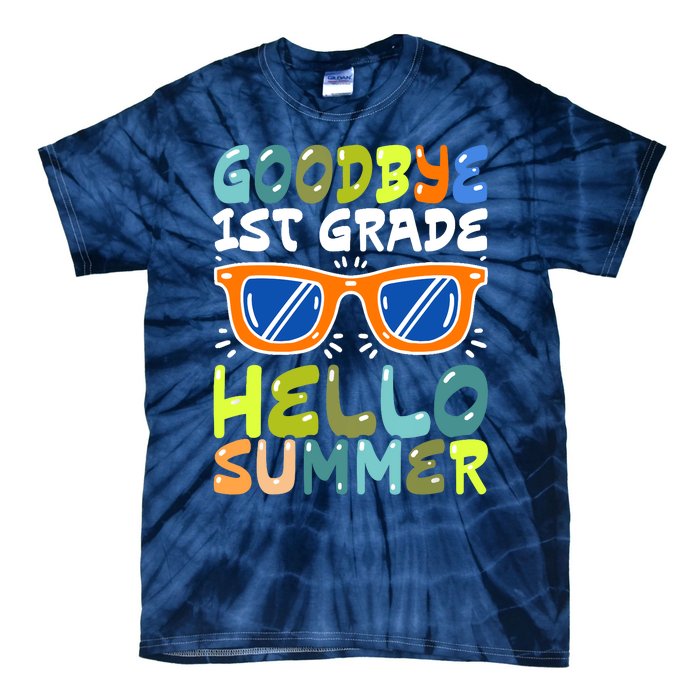 Goodbye 1st Grade Hello Summer Last Day Of School Boy Tie-Dye T-Shirt