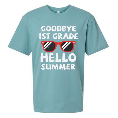 Goodbye 1st Grade Hello Summer Last Day Of School Sueded Cloud Jersey T-Shirt