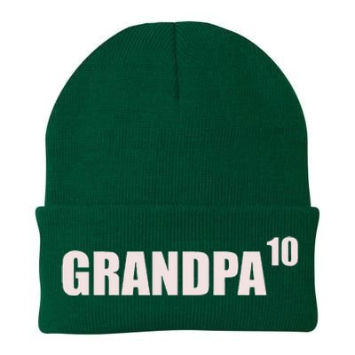 Grandpa 10 Grandkids 10th Time Cubed Grandpa Of Ten Knit Cap Winter Beanie