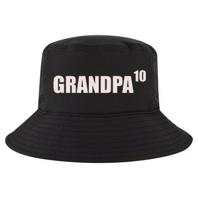 Grandpa 10 Grandkids 10th Time Cubed Grandpa Of Ten Cool Comfort Performance Bucket Hat