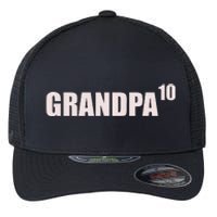 Grandpa 10 Grandkids 10th Time Cubed Grandpa Of Ten Flexfit Unipanel Trucker Cap