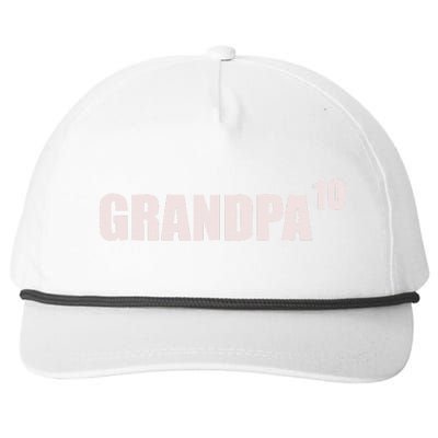 Grandpa 10 Grandkids 10th Time Cubed Grandpa Of Ten Snapback Five-Panel Rope Hat