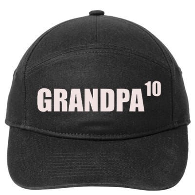 Grandpa 10 Grandkids 10th Time Cubed Grandpa Of Ten 7-Panel Snapback Hat