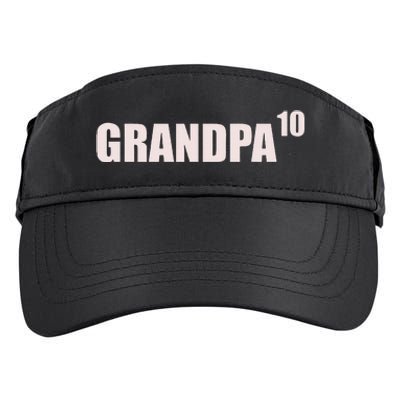 Grandpa 10 Grandkids 10th Time Cubed Grandpa Of Ten Adult Drive Performance Visor