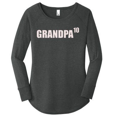 Grandpa 10 Grandkids 10th Time Cubed Grandpa Of Ten Women's Perfect Tri Tunic Long Sleeve Shirt