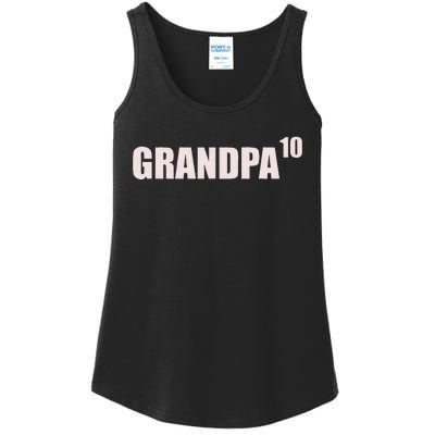 Grandpa 10 Grandkids 10th Time Cubed Grandpa Of Ten Ladies Essential Tank