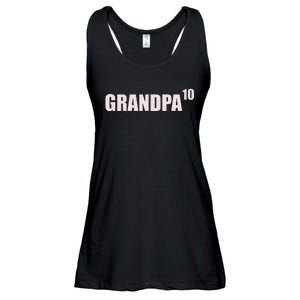 Grandpa 10 Grandkids 10th Time Cubed Grandpa Of Ten Ladies Essential Flowy Tank