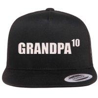 Grandpa 10 Grandkids 10th Time Cubed Grandpa Of Ten Flat Bill Trucker Hat