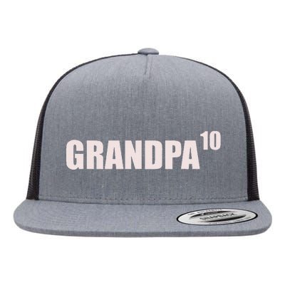 Grandpa 10 Grandkids 10th Time Cubed Grandpa Of Ten Flat Bill Trucker Hat