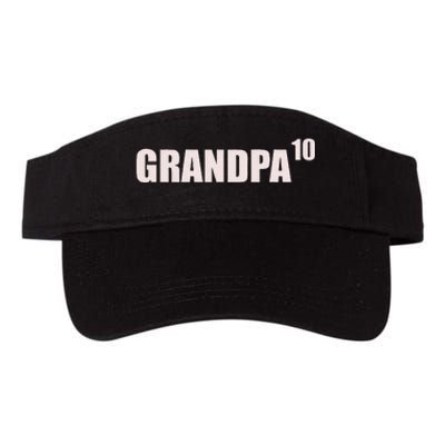 Grandpa 10 Grandkids 10th Time Cubed Grandpa Of Ten Valucap Bio-Washed Visor