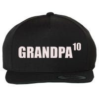 Grandpa 10 Grandkids 10th Time Cubed Grandpa Of Ten Wool Snapback Cap