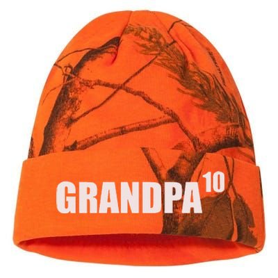 Grandpa 10 Grandkids 10th Time Cubed Grandpa Of Ten Kati Licensed 12" Camo Beanie