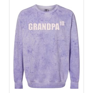 Grandpa 10 Grandkids 10th Time Cubed Grandpa Of Ten Colorblast Crewneck Sweatshirt