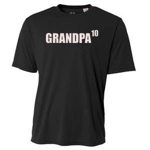 Grandpa 10 Grandkids 10th Time Cubed Grandpa Of Ten Cooling Performance Crew T-Shirt