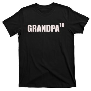 Grandpa 10 Grandkids 10th Time Cubed Grandpa Of Ten T-Shirt