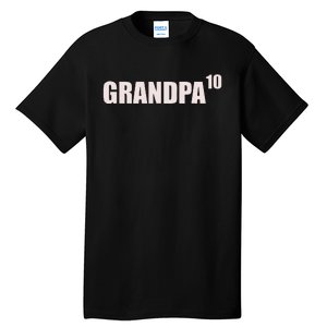 Grandpa 10 Grandkids 10th Time Cubed Grandpa Of Ten Tall T-Shirt