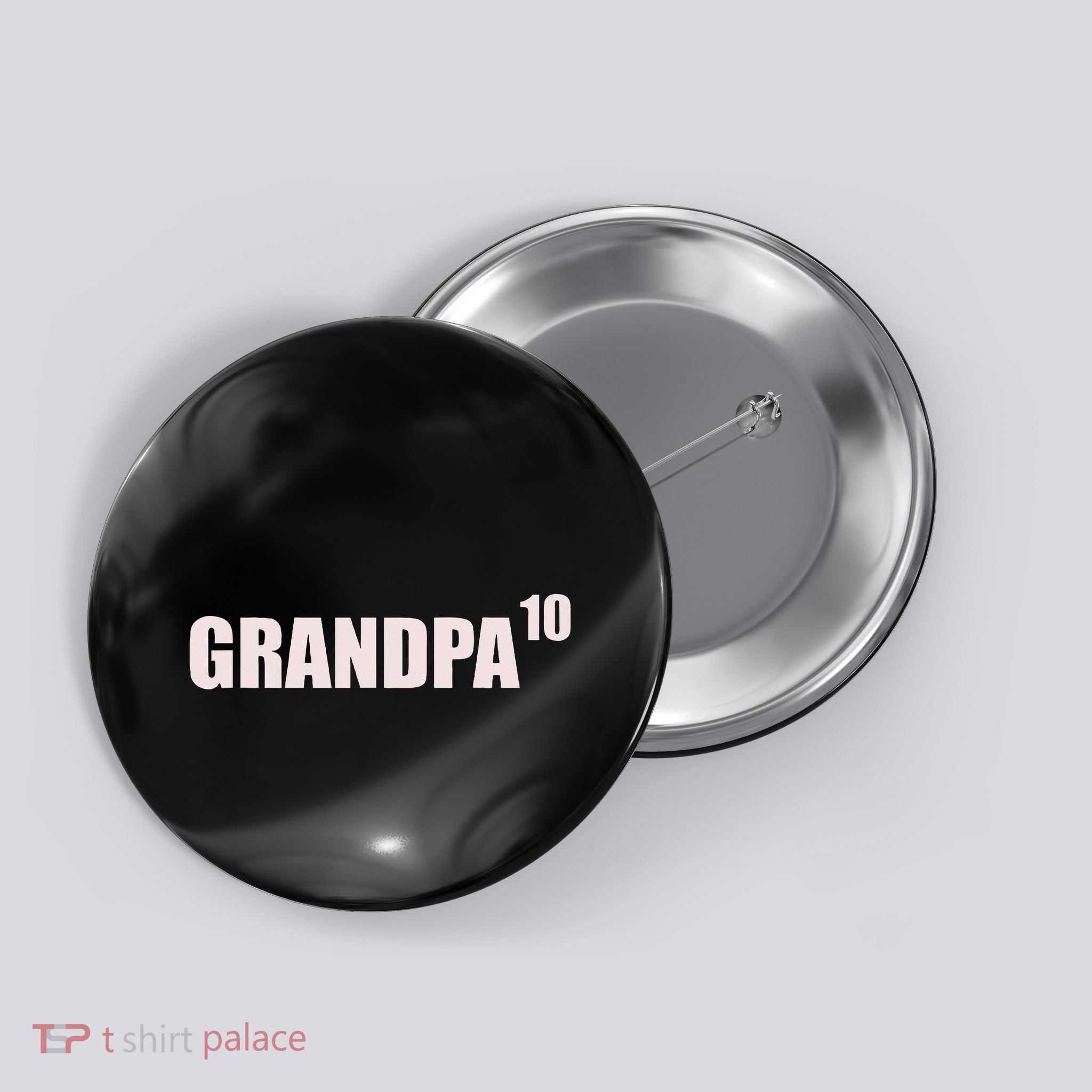 Grandpa 10 Grandkids 10th Time Cubed Grandpa Of Ten Button
