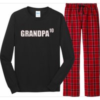 Grandpa 10 Grandkids 10th Time Cubed Grandpa Of Ten Long Sleeve Pajama Set