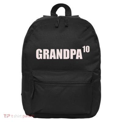 Grandpa 10 Grandkids 10th Time Cubed Grandpa Of Ten 16 in Basic Backpack