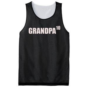 Grandpa 10 Grandkids 10th Time Cubed Grandpa Of Ten Mesh Reversible Basketball Jersey Tank