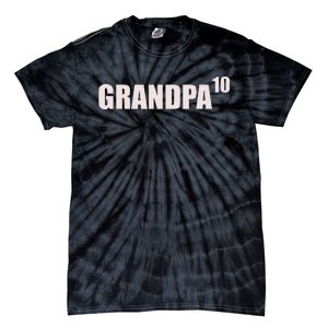 Grandpa 10 Grandkids 10th Time Cubed Grandpa Of Ten Tie-Dye T-Shirt