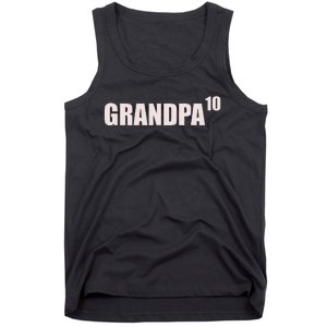 Grandpa 10 Grandkids 10th Time Cubed Grandpa Of Ten Tank Top