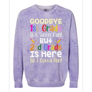 Goodbye 1st Grade Hello 2nd Grade Back To Shcool Outfit Colorblast Crewneck Sweatshirt