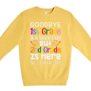 Goodbye 1st Grade Hello 2nd Grade Back To Shcool Outfit Premium Crewneck Sweatshirt