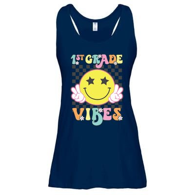 Girl 1st Grade Vibes Smile Face Back To School First Grade Ladies Essential Flowy Tank