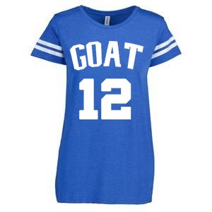 Goat 12 Greatest Of All Time New England Fans Cool Gift Enza Ladies Jersey Football T-Shirt