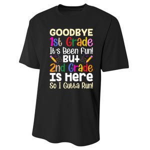 Goodbye 1st Grade Hello 2nd Grade Back To Shcool Outfit Performance Sprint T-Shirt