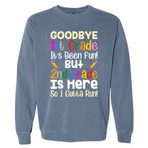 Goodbye 1st Grade Hello 2nd Grade Back To Shcool Outfit Garment-Dyed Sweatshirt