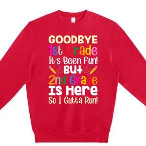 Goodbye 1st Grade Hello 2nd Grade Back To Shcool Outfit Premium Crewneck Sweatshirt