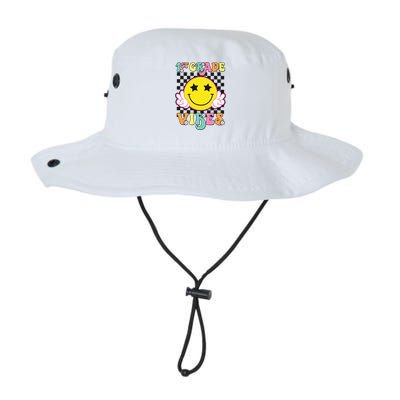 Girl 1st Grade Vibes Smile Face Back To School First Grade Legacy Cool Fit Booney Bucket Hat