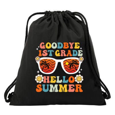 Goodbye 1st Grade Hello Summer Funny First Grade Graduate Drawstring Bag