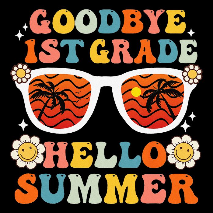 Goodbye 1st Grade Hello Summer Funny First Grade Graduate Drawstring Bag