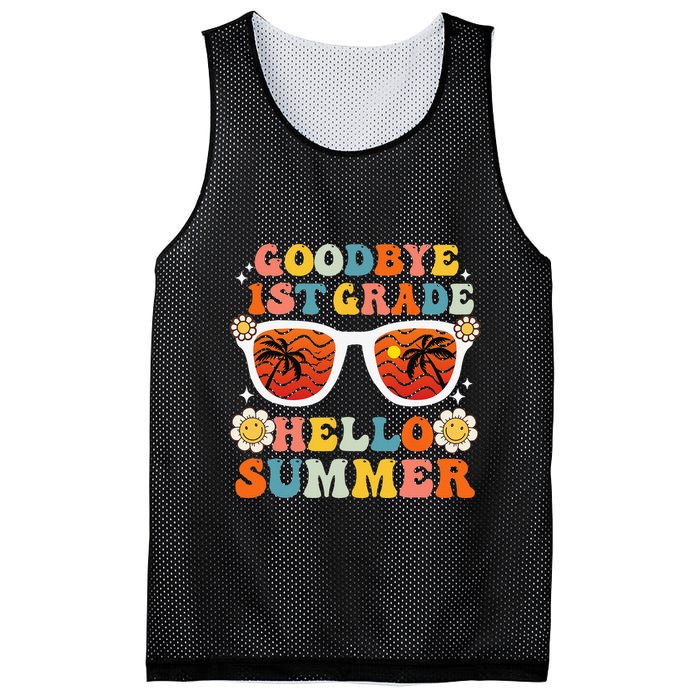Goodbye 1st Grade Hello Summer Funny First Grade Graduate Mesh Reversible Basketball Jersey Tank