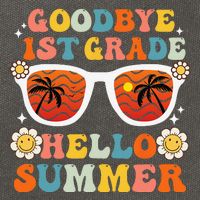 Goodbye 1st Grade Hello Summer Funny First Grade Graduate Cotton Canvas Backpack