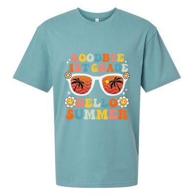 Goodbye 1st Grade Hello Summer Funny First Grade Graduate Sueded Cloud Jersey T-Shirt