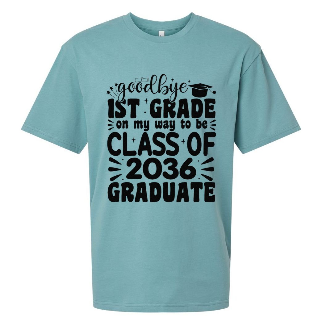Goodbye 1st Grade Class Of 2036 Graduate 2025 1st Grade Sueded Cloud Jersey T-Shirt