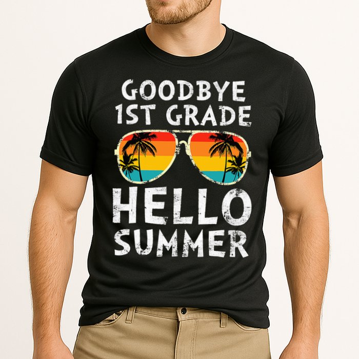 Goodbye 1st Grade Hello Summer Last Day Of School Cooling Performance Crew T-Shirt