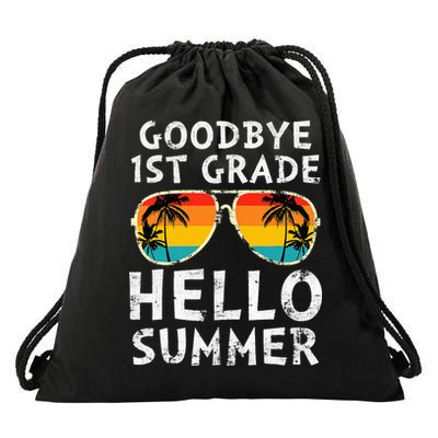 Goodbye 1st Grade Hello Summer Last Day Of School Drawstring Bag