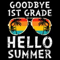 Goodbye 1st Grade Hello Summer Last Day Of School Drawstring Bag