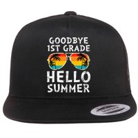 Goodbye 1st Grade Hello Summer Last Day Of School Flat Bill Trucker Hat